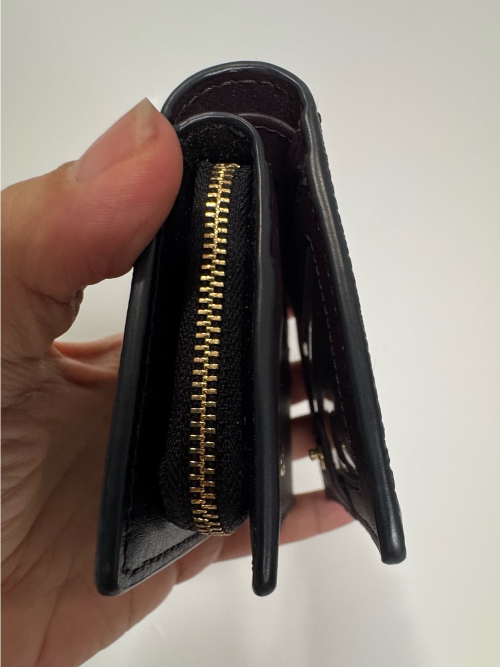 Coach Black Patent Signature Zip Wallet with Gold Logo - Picture 5 of 10